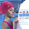 Extra Large Swim Cap for Braids and Dreadlocks Women Men Silicone Swimming Cap for Long Thick Curly Weaves Afro Hair Extensions (Blue, Fuchsia) view 4