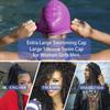 Extra Large Swim Cap for Braids and Dreadlocks Women Men Silicone Swimming Cap for Long Thick Curly Weaves Afro Hair Extensions (Black, Fuchsia) view 2