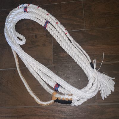 EPT Bull Rope White Poly Jr Pro 9x7 Right Hand 13/16" x 7/8" Soft - Bull Riding Rope 14'