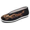 Chinese Slip Ons Shoes Traditional Old Beijing Shoes Kung Fu Tai Chi Cloth Shoes Unisex Gold view 1