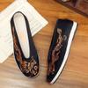 Chinese Slip Ons Shoes Traditional Old Beijing Shoes Kung Fu Tai Chi Cloth Shoes Unisex Gold view 4