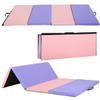Folding Gymnastics Mat 6'X4'X2" Thick Tumbling Mats for Home Gym, Non-Slip Portable Panel Exercise Mats with Carrying Handles for Kids Adults Mixed Color view 1