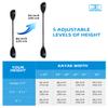 OCEANBROAD Adjustable Kayak Paddle 86in/220cm to 94in/240cm Kayaking Boating Canoeing Oar with Paddle Leash 1 Paddle view 3