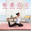 Folding Gymnastics Mat 6'X4'X2" Thick Tumbling Mats for Home Gym, Non-Slip Portable Panel Exercise Mats with Carrying Handles for Kids Adults, Pink view 2