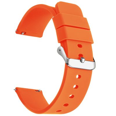 SBR-Trade Silicone Watch Bands  Quick Release Premium Soft Rubber Replacement Straps for Men and Women (22mm, Orange)