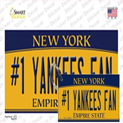 #1 Yankees Fan Bumper Sticker & Key Chain Combination Bundle