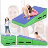 BLKMTY Incline Gymnastics Mat Gym Fitness Tumbling Mats 48"x24" Gymnastics Cheese Wedge Mat for Kids Folding Exercise Yoga Mats for Kids Play Home Aerobics, Blue view 1