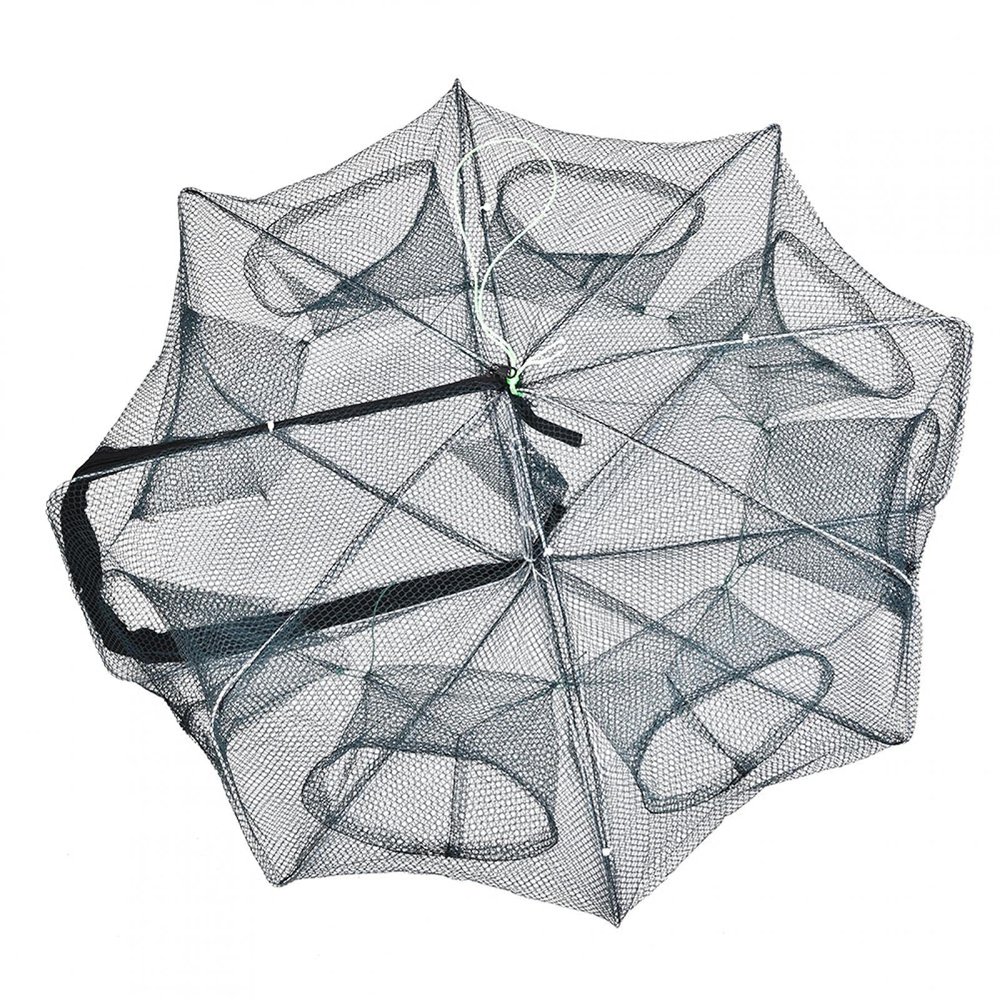 01 02 015 Fish Net, Crawfish Fishing Net Folding Portable with Hole Design for Catching Smelt for EEL for Minnow(8 Holes)