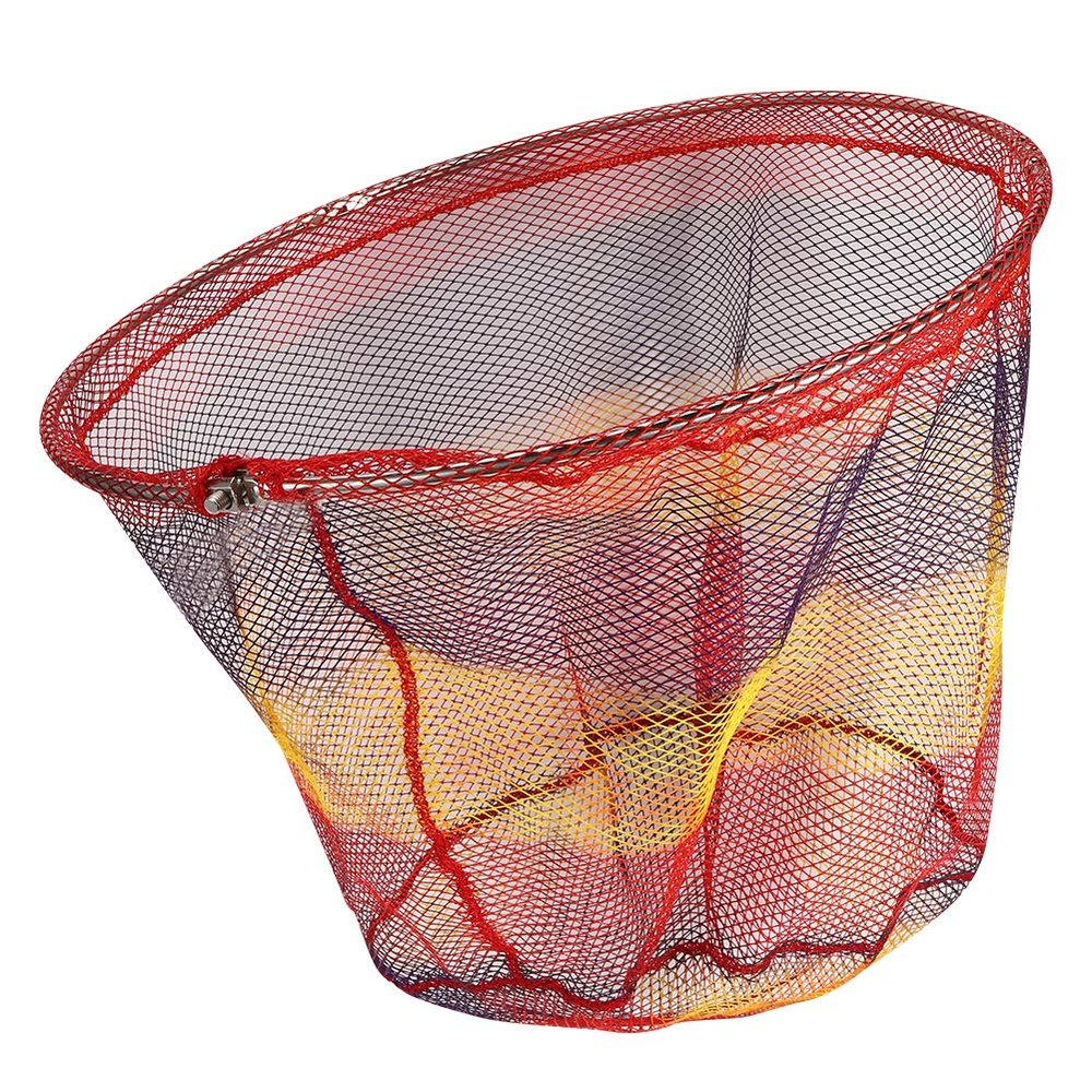 01 02 015 Fish Net, Folding Fishing Net Portable Stainless Steel Moving 50cm for Freshwater for Saltwater for Easy Catch and Release