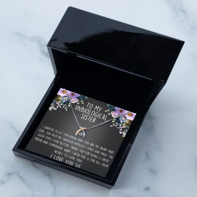 Wishbone Dancing Necklace Luxury Box Unbiological Sister Necklace, Unbiological Sister Gift, Cute Unbiological Sister Things, Thanks for Being My un