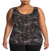 Black Soot Tie Dye Plus Size Rib Layering Tank - 0X view 1