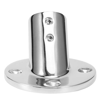 01 02 015 45 Degree Tube Base, 45 Degree Mirror Polished Surface Hand Rail Round Stanchion 316 Stainless Steel for Marine for Boat(22mm)