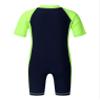 easyforever Kids Boys Girls One Piece Short Sleeve Zippered Swimwear Swimsuit Sun Protection Rash Guard Bathing Suit Navy Blue&Fluorescen 5-6 Years view 2