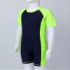 easyforever Kids Boys Girls One Piece Short Sleeve Zippered Swimwear Swimsuit Sun Protection Rash Guard Bathing Suit Navy Blue&Fluorescen 5-6 Years view 4