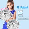 Hlonon 4 Pack Cheerleader Pom Poms Sports Dance Cheer Plastic Pom Poms Cheerleading for Sports Team Spirit Cheering (White Silver,50g) view 3