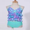 easyforever 2PCS Kids Girls Swimsuit Swimwear Tankini Mermaid Scales Printed Starfish Swim Tops with Briefs Green 3 Years view 3