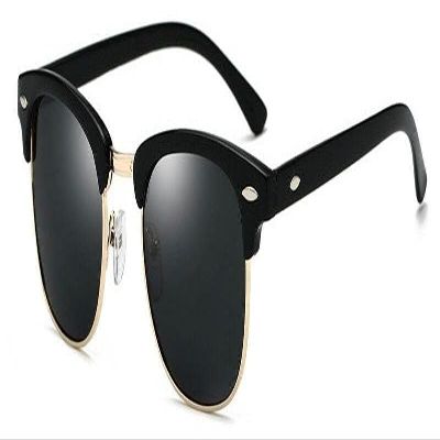 Black Polarized Sunglasses Classic Stylish for Men and Women Half Frame