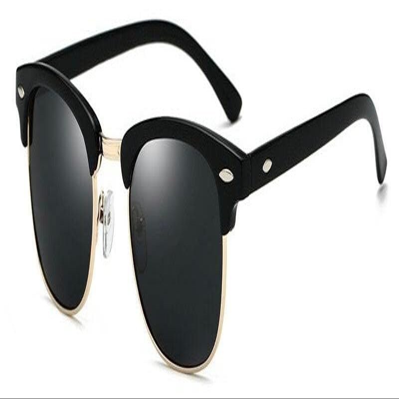 Black Polarized Sunglasses Classic Stylish for Men and Women Half Frame