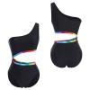 Mommy and Me Family Matching Swimsuit Sets One Shoulder Cutout One Piece Bathing Suits Swimwear Black One Sholuder Small view 4