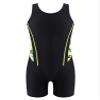 iiniim Kids Girls One-Piece Swimsuits Rash Guard Water Sport Short Boyshorts Tankini Bathing Suit Yellow&Black 8 Years view 1