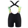 iiniim Kids Girls One-Piece Swimsuits Rash Guard Water Sport Short Boyshorts Tankini Bathing Suit Yellow&Black 8 Years view 2