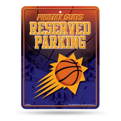 Rico Industries NBA Basketball Phoenix Suns Metal Parking Sign 8.5" x 11" - Great for Man Cave, Bed Room, Office, Home Dcor