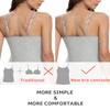 Air Curvey 3 Pack Camisole Tops for Women Built in Bra Adjustable Spaghetti Strap Soft Cotton Undershirt Tanks Seamless Layering Tops Black Gray Wine Red XL view 4