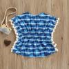 Tiacham Toddler Baby Girls Swimsuit Coverup Beach Dresses Tassels Cover Up Pompom Poncho Rash Guards (Z Blue, 0-1T) view 3