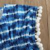 Tiacham Toddler Baby Girls Swimsuit Coverup Beach Dresses Tassels Cover Up Pompom Poncho Rash Guards (Z Blue, 0-1T) view 4