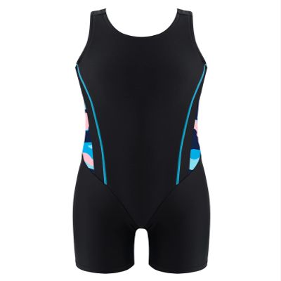 iiniim Kids Girls One-Piece Swimsuits Rash Guard Water Sport Short Boyshorts Tankini Bathing Suit Blue Camouflage&Black 16 Years
