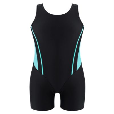 iiniim Kids Girls One-Piece Swimsuits Rash Guard Water Sport Short Boyshorts Tankini Bathing Suit Green&Black 14 Years