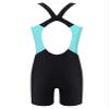 iiniim Kids Girls One-Piece Swimsuits Rash Guard Water Sport Short Boyshorts Tankini Bathing Suit Green&Black 14 Years view 2