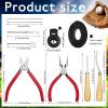 Lanties Glove Relacing Kit for Baseball or Softball Mitts Baseball Care Kit Include 2 Strips 78.74 inch Lace Drawstring Threader 4 Glove Locks 5 Lacing Tools with Box(Black) view 2
