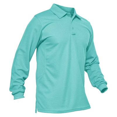 MAGCOMSEN Mens Shirts Long Sleeve Work Shirts for Men Casual Golf Shirts Quick Dry Shirts Summer Shirts Golf Polo Shirts for Men Polo Shirts for Men Shirts for Men Fall Shirts Water Blue