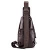 Leather Sling Chest Bag Crossbody Backpack for Men Women Outdoor Travel Camping Hiking Shoulder Day Pack Casual Daypack(Coffee) view 2