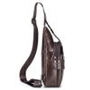 Leather Sling Chest Bag Crossbody Backpack for Men Women Outdoor Travel Camping Hiking Shoulder Day Pack Casual Daypack(Coffee) view 3