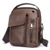 Leather Shoulder Crossbody Bag for Men Business Messenger Briefcase Handbag Phone Wallet Tote Casual Daypack with Phone Cable Hole (Coffee) view 1