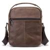 Leather Shoulder Crossbody Bag for Men Business Messenger Briefcase Handbag Phone Wallet Tote Casual Daypack with Phone Cable Hole (Coffee) view 3