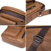 Leather Shoulder Crossbody Bag for Men Business Messenger Briefcase Handbag Phone Wallet Tote Casual Daypack with Phone Cable Hole (Black) view 4