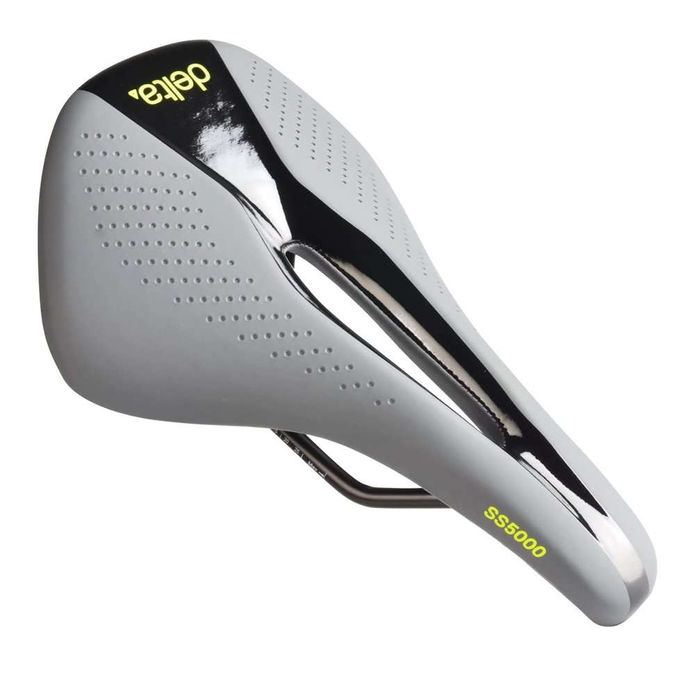 Delta Cycle & Home Comfort Race Bike Seat by Delta Cycle Nose Aggressive Riding Ergonomic Design Longer Faster Ride Weather Resistant Lightweight PU Foam - Easy to Mount (Comfort Shorty Gel Saddle)