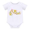 Baby Girl 1st First Birthday Cake Smash Outfit Flower Printed Golden One Cotton Short Sleeve Romper Bodysuit Princess Tutu Tulle Skirt Crown Headband 3pcs Set Photo Props Yellow 1 Year view 2