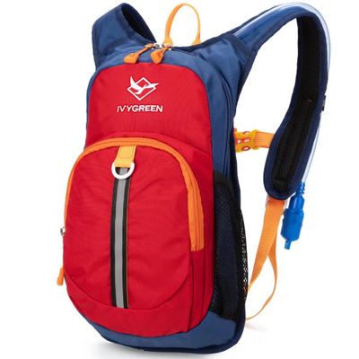 Ivygreen Kids Hydration Backpack, Hiking Backpack for Boys or Girls with 1.5L Water Bladder (Red - Small)