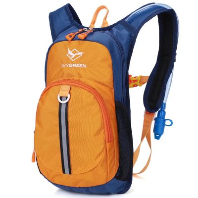 Ivygreen Kids Hydration Backpack, Hiking Backpack for Boys or Girls with 1.5L Water Bladder (Orange - Small)