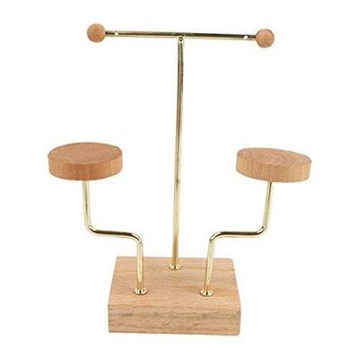 FAUUCHE JF-XUAN Display Case Brief Solid Wood Metal Earrings Display Holder Jewelry Showcase Earring Ring Combination Frame