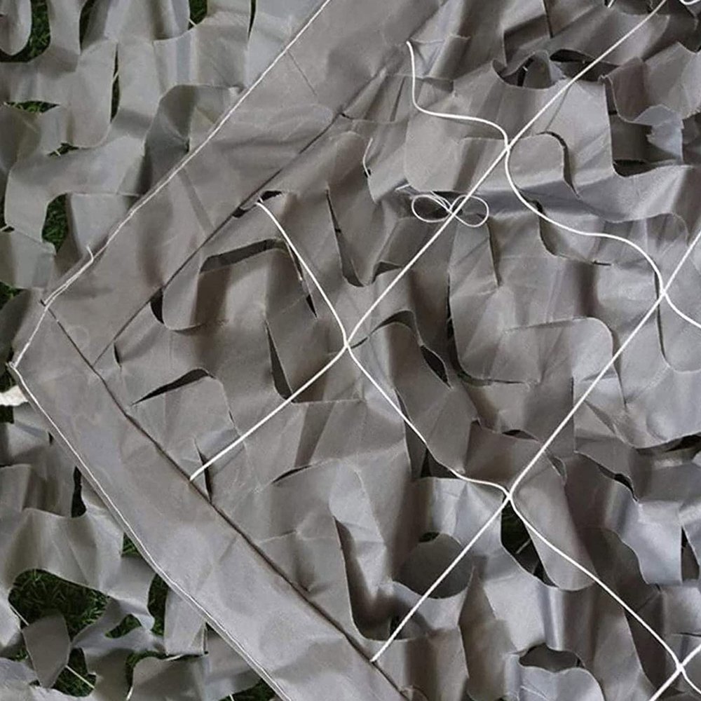 Pxzybd Military Camouflage Net 2m 3m 4m 5m 6m 7m 8m 9m,Shade Net,Gray Reinforced Camo Netting,Camping,Hunting,Theme Party Decoration,Sunscreen Camouflage Netting,Car Cover,Grey-4x6m(13.1 * 19.7ft)