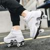 Deformation Roller Shoes Male and Female Skating Shoes Quad Roller Skates Kick Rollers Shoes Retractable Adults/Kids,Invisible Pulley Shoes Skates with Double-Row Outdoor Sneakers view 2
