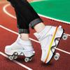 Deformation Roller Shoes Male and Female Skating Shoes Quad Roller Skates Kick Rollers Shoes Retractable Adults/Kids,Invisible Pulley Shoes Skates with Double-Row Outdoor Sneakers view 3