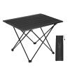 NENAGGE Folding Table Portable Small Camping Table Ultra Light Folding Beach Table Camping with Carrying Bag, Picnic Table Foldable Side Table Withstands Weights of Up to 55lbs,Black,M view 1
