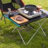NENAGGE Folding Table Portable Small Camping Table Ultra Light Folding Beach Table Camping with Carrying Bag, Picnic Table Foldable Side Table Withstands Weights of Up to 55lbs,Black,M view 2