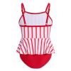 ABOCIW Girls One Pieces Swimsuits Adjustable Strap Ruffle Hem Striped Bathing Suit Hawaiian Beach Swimwear Red Striped 2-3 Years view 2